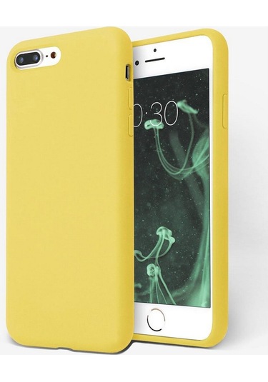 İphone Uyumlu 7 Plus / 8 Plus Lansman Kılıf İçi Kadife Leke Tutmaz Yüksek Kalite Sarı