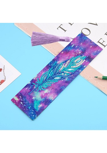 Teltree Yetişkinler İçin 5d Elmaslı Deri Kitap Ayracı Seti - Renkli Tüylü Sanat Ve Hobi Hediyesi Diğer