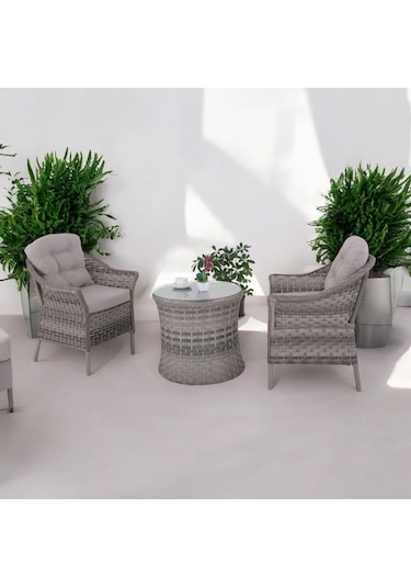 Spark Nova Dedikodu Balkon Bahçe Takımı 2+1 Rehome Gri