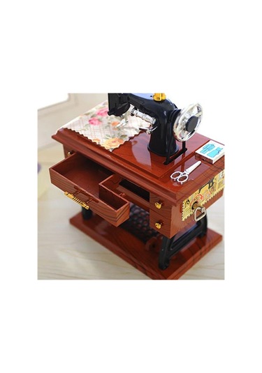Kişiye Özel Nostaljik Tasarımlı Dikiş Makinesi Müzik Kutusu
