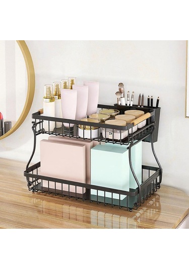 Suntek 2 Katlı Meyve Sepeti Yerden Tasarruf Sağlayan Büyük Siyah