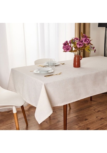 Evidea Soft Bella Keten Masa Örtüsü - Bej - 140x200 Cm Bej