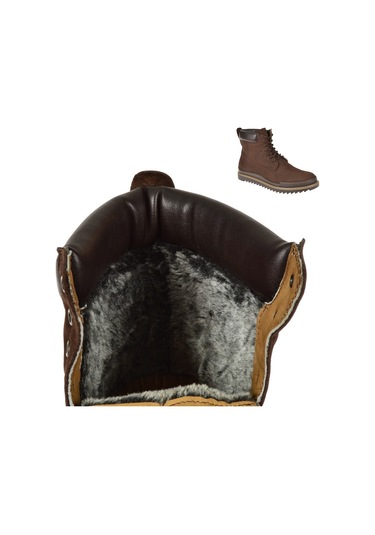 Pullman Hakiki Deri İçi Kürklü Erkek Bot Plm-213 Kahve Nubuk-kahve Nubuk