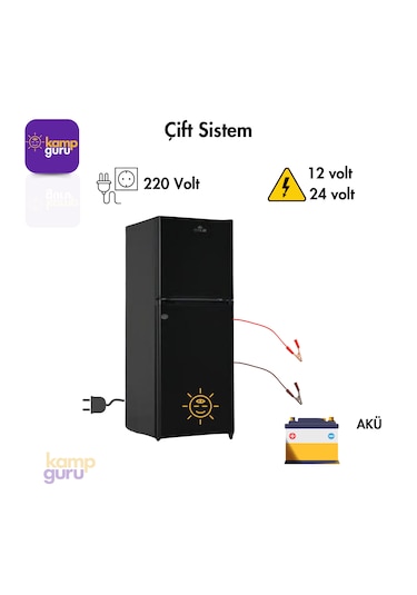 Çift Sistem Cool Life 120 L Siyah Buzdolabı