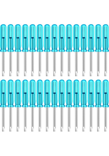 Leasetake 100 Adet Mini Yivli Tornavida, 2.0mm Düz Başlı 45mm Uzunluk Küçük Ev Aletleri Onarımı İçin