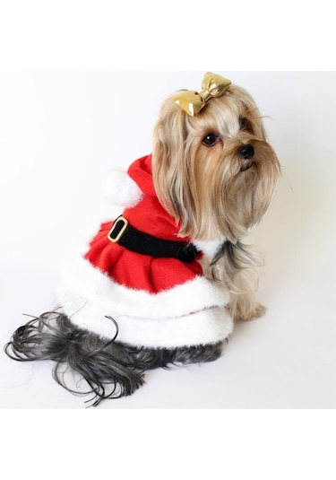 Noel Anne Elbisesi Mini Köpeklere Uygun Polar Medium