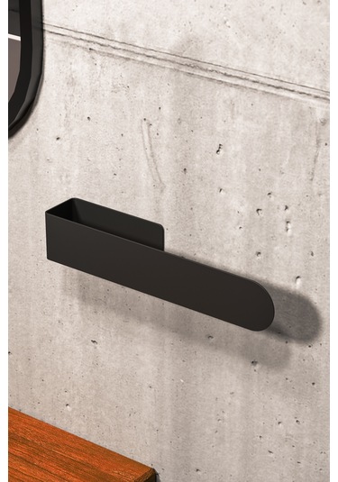 Zift Unique Paslanmaz Çelik Yapışkanlı Siyah Havluluk - Havlu Askısı 27 CM Siyah