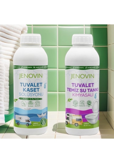 Jenovin Sifon Temizliği Karavan & Tekne Tuvalet Kimyasalı 1L - Katı Atık Parçalama Çam Kokusu