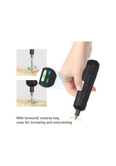 Mufunye 8 Uçlu Mini Şarjlı Tornavida Seti, Tip-c Usb Şarj, İleri/geri Dönüş, Fermuarlı Taşıma Çantası