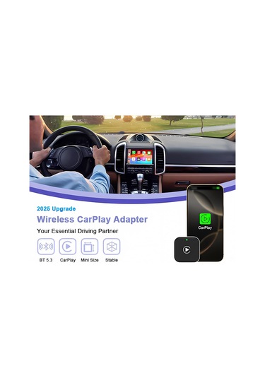 Maiyame 2025 Yeni Mini Kablosuz Carplay Adaptörü - Bluetooth 5.0 İle Android/ios Uyumlu, Metal+cam Malzeme, Usb-c Ve Usb Uzantı Kablolu