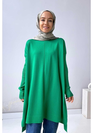 Mira Merserize Tunik - Yeşil Gri