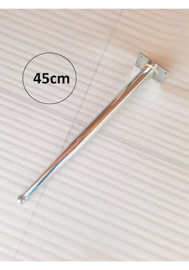 1 Adet-45cm Metal Konik Ayak-sehpa Ayağı-gümüş Renk Kaplama