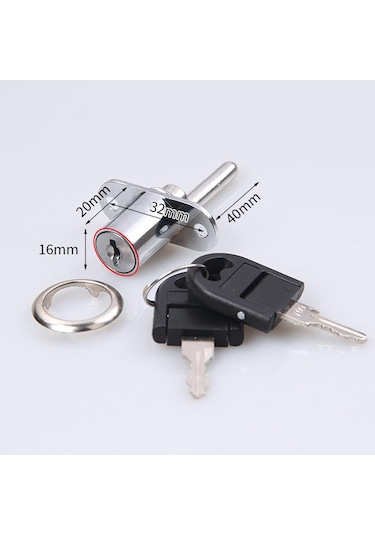 Suntek Kabine İtme Piston Kilidi Sürgülü Kapı 16mm-gümüş