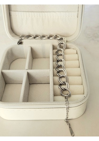 Samanyolu Model Silver Gümüş Renk Çelik Bileklik