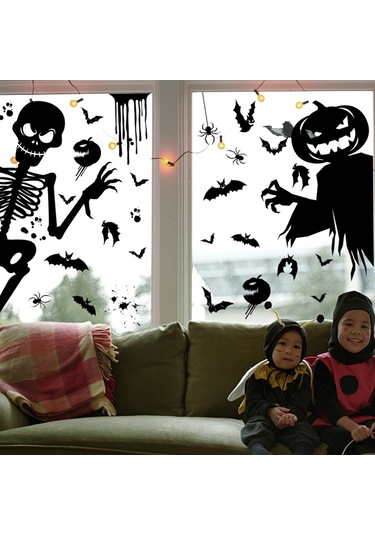 Dianziye Halloween Penceresi Elektrostatik Sticker 8 Adet: Kâbus, Cadı, Koca Ağız, Şeytan, Kemer, Hayalet Ağaç, Balkabak Hayali,ölü Adam - Tekrarlı Kullanım, Zımba Yok, Parti Dekorasyonu Diğer
