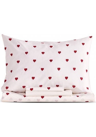 Sarah Anderson Amour Tek Kişilik Nevresim Takımı 160.22.08.0050 Beyaz - Kırmızı