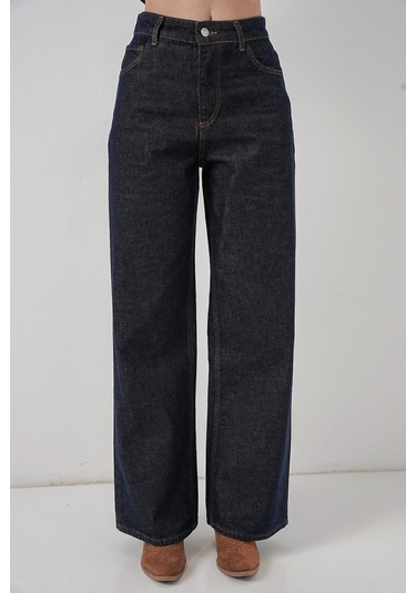 Kadın Ceket Pantolon Kot İkili Takım 30059 - Koyu Mavi Koyu Mavi