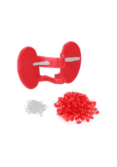 Moveevo Orta Boy İki Asma Tavuk Gözlüğü - Kanat, Yumurta Ve Tavşan Kuyruğu Kırpmayı Engeller - 100 Adet/ Paket Plastik Malzeme