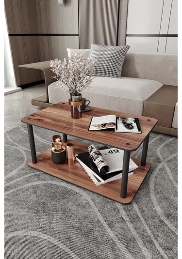 Masivo Kare Orta Sehpa Ceviz Ceviz