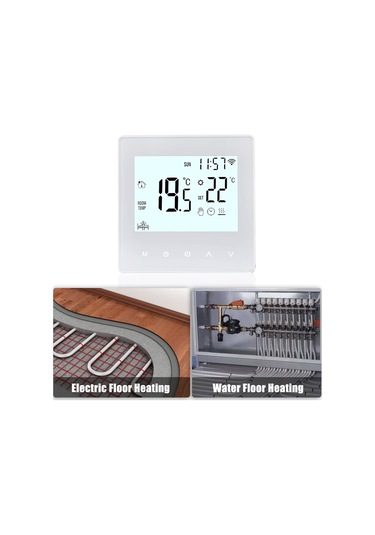 Ranyeek Wifi Akıllı Su Isıtma Termostatı - Tuya Uygulaması İle Kontrol, Beyaz Arka Işık, Dokunmatik Panel, 3a Yük, 5-90 C Ayar Aralığı