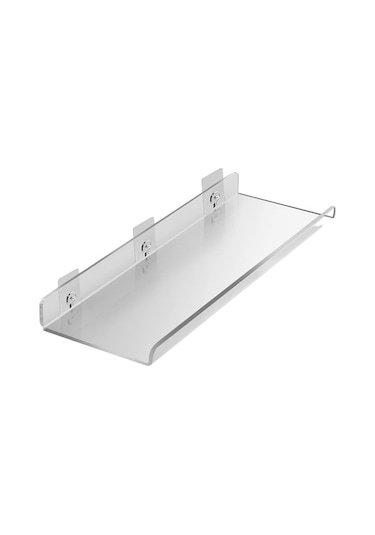 40x10x4 Cm Şeffaf Akrilik U Şeklinde Ekran Depolama Rafı Yumruksuz Banyo Duvar Depolama Rafı Beyaz Beyaz