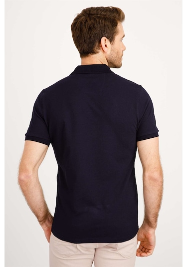 İgs Modern Fit Dar Kalıp Erkek Polo Yaka Tişört Lacivert