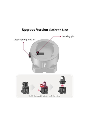 Yaozixa Ulanzi Go-quick Iı Abs Spor Kamera Dönüştürücü, Manyetik Hızlı Bağlantı, Kilitleme Pimli, Evrensel Uyumlu, Siyah Siyah