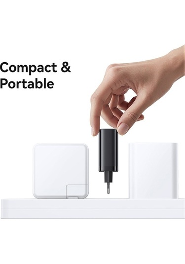 Tongxida Usams Cc296 30w Hızlı Şarj Cihazı Ab Tak Telefon Adaptörü, Tip-c Geri Çekilebilir Kablo Siyah Siyah