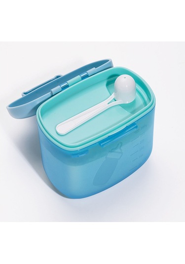 Geeroyoo Mavi Çift Katlı Muhafaza Kutu, Süt Tozu İçin Tamamen Kapalı, Nem Engelleme Ve Taze Tutma Özelliği, Taşınması Kolay