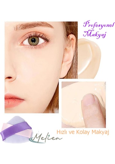 Melien Çift Kurdele Pamuk Yıkanabilir Kadife Puf Bez Makyaj Süngeri