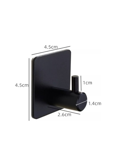 Vesalka Dla Polotenec Banyo Havluları İçin Duvara Monte Kendinden Yapışkanlık Kancalar 4 Adet 227427863 Siyah