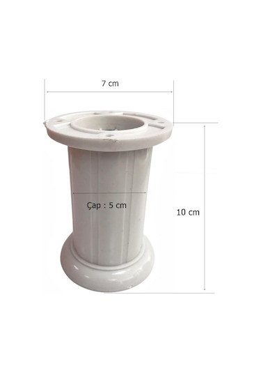 Safir Plastik Ayak Mobilya Koltuk Ayağı Siyah 10 cm