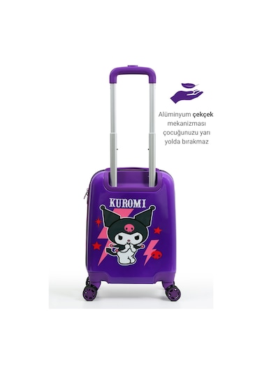 Gedox Kids Kuromi Lisanslı Mor Çocuk Valizi Darbeye Dayanıklı Mor