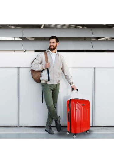 Vegmann Vela Kırmızı 3'lü Valiz Seti Kırmızı