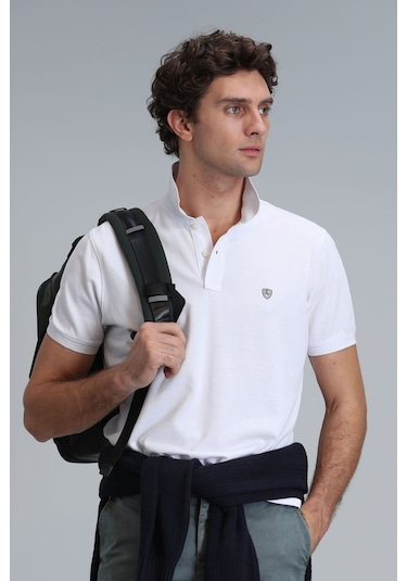 Lufian Erkek Laon Smart Polo T-shirt 111040164 Beyaz