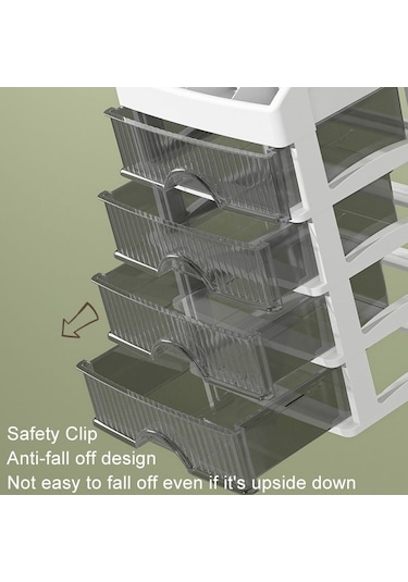 Sones Masaüstü Çekmece Düzenleyici Çok Katmanlı Kozmetik Mücevher Kutusu Kırtasiye Çok İşlevli Düzenleyici, Stil: 5 Katmanlı Beyaz Çekmece Beyaz