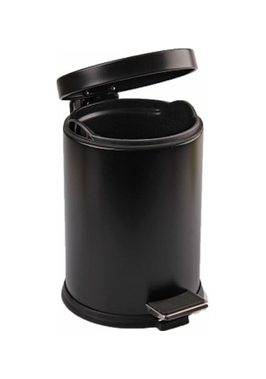 5lt Siyah Pedallı Metal Çöp Kovası 5332 Siyah