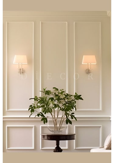 Diecor Dekoratif Boyanabilir 15 Adet 4 Cm Eğimli Polistren Duvar Çıtası Beyaz 4 Cm Model:xa144