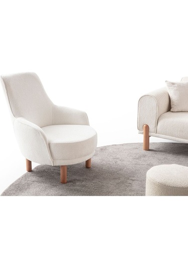 Armoni Berjer Krem Tekli Koltuk Krem