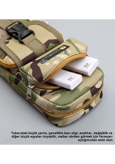 Çocuk Çok Katmanlı Kamuflaj Fermuarlı Kalem Çantası Jmfr9v Sarı