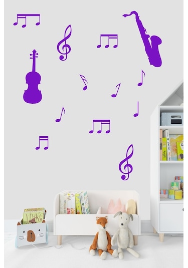 Müzik Ve Notalar Dekortaif Duvar Sticker