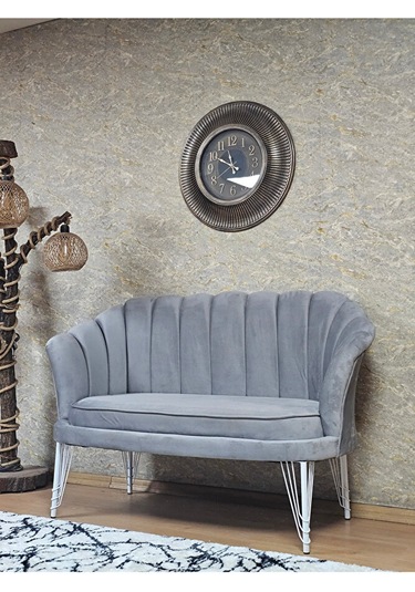 İkili İstiridye Beyaz Boyalı Telli Ayak Çay Seti Koltuk Tekli Ber Çok Renkli