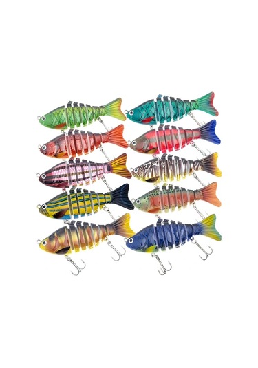 Fochsia Sa20pcs 20 Adet Dalış Yem Seti 7 Eklemli Titreşimli Yapay Balık Yemi Trout Ve Bass Tatlı Ve Tuzlu Su Olta Av Malzemeleri