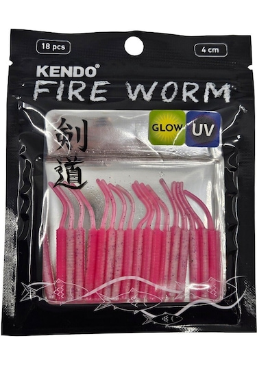 Kendo Fire Worm Lrf Silikonu 5cm 18 Adet Fluorescent Yellow
