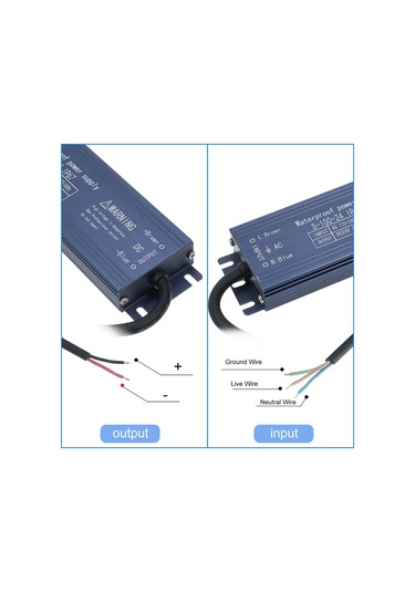 Yifomall 24v 100w Ip67 Su Geçirmez Dış Mekan Güç Kaynağı - Led Işık/reklam/tabela İçin Kısa Devre & Aşırı Yük Korumalı Ac110-240v Giriş Mavi