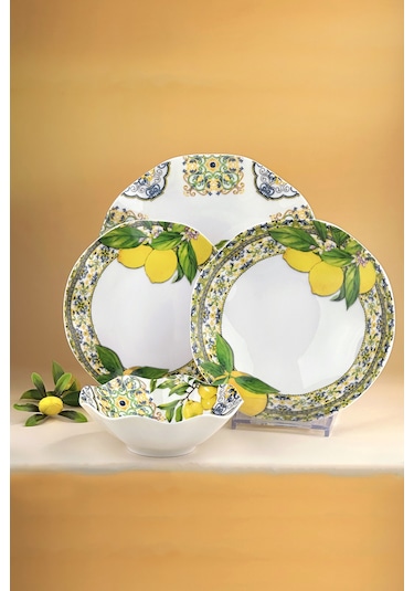 Capri Lemon 2 Kişilik 8 Parça Yemek Takımı Sarı