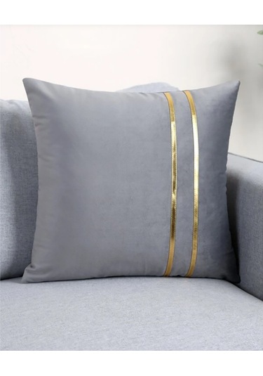 Deccostil Kırlent Kılıfı Gold Detaylı