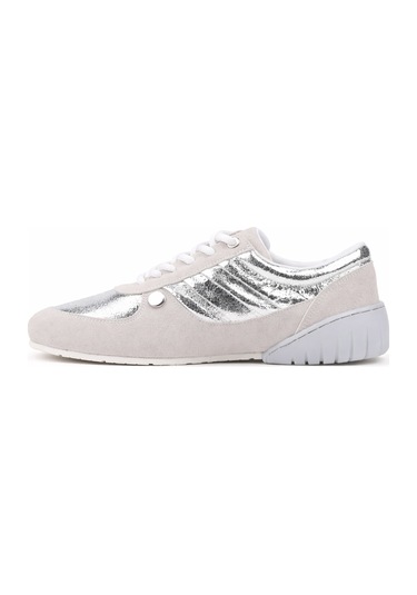 Stato Frame Kadın Sneaker Günlük Rahat Bağcıklı Spor Ayakkabı Gümüş