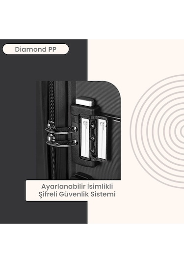 Npo Diamond Pp Polipropilen Orta Boy Kırılmaz Valiz - Siyah