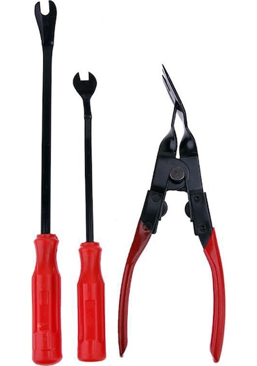 Singree 3'lü Araç Kapı Paneli Sökme Takımı - Saplamalı Çelik Kaldıraç Ve Klips Pensesi